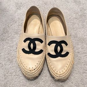 Chanel Lambskin Printed CC Espadrilles